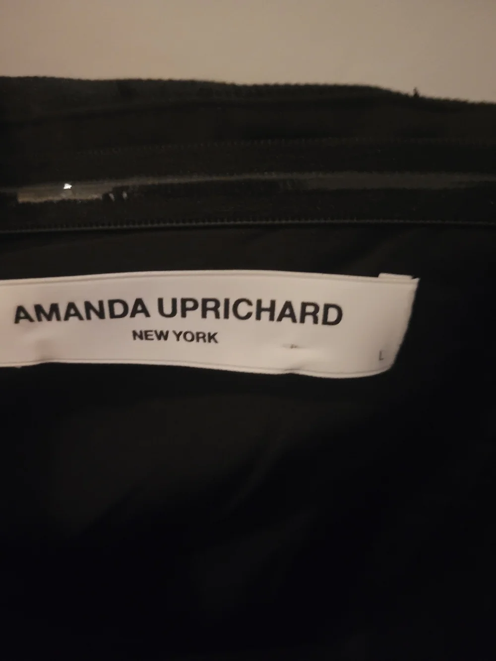 Amanda Uprichard Black Satin Mini Dress with Sweetheart Neckline - Picture 3 of 3